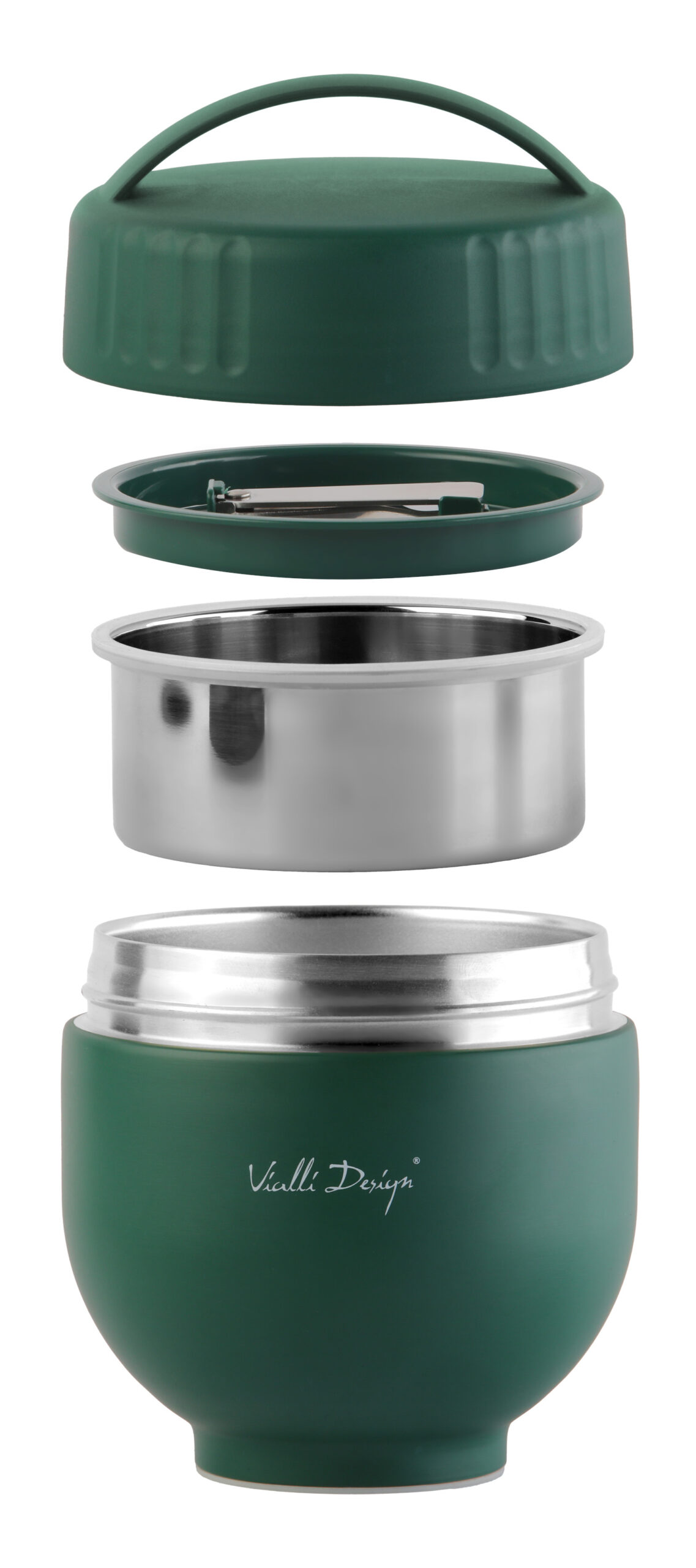 Termos z pojemnikiem i łyżką 680 ml zielony - obrazek 4