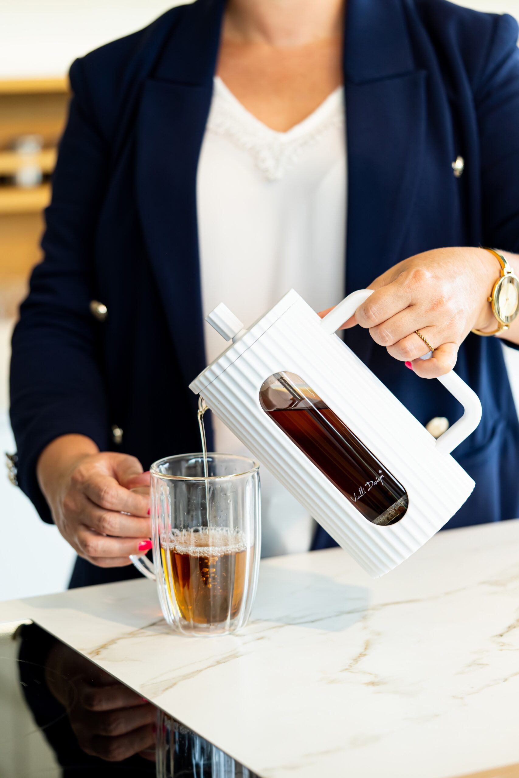 ZAPARZACZ DO KAWY I HERBATY 1000 ML BIAŁY - obrazek 2